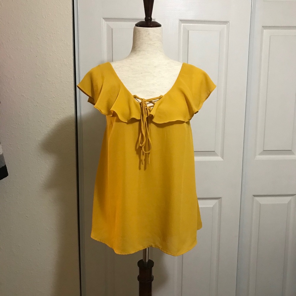 Pink Rose golden yellow blouse